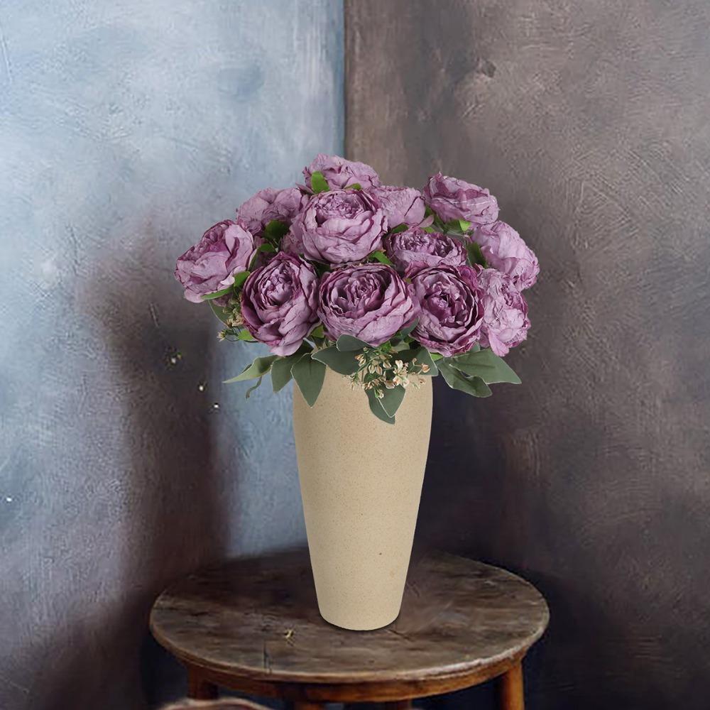 3 Bundles Silk PeoniesVintage Peonies Artificial Flowers Bouquets Fake Peonies Faux Peonies with Stems for Wedding Table Home Decor Bride