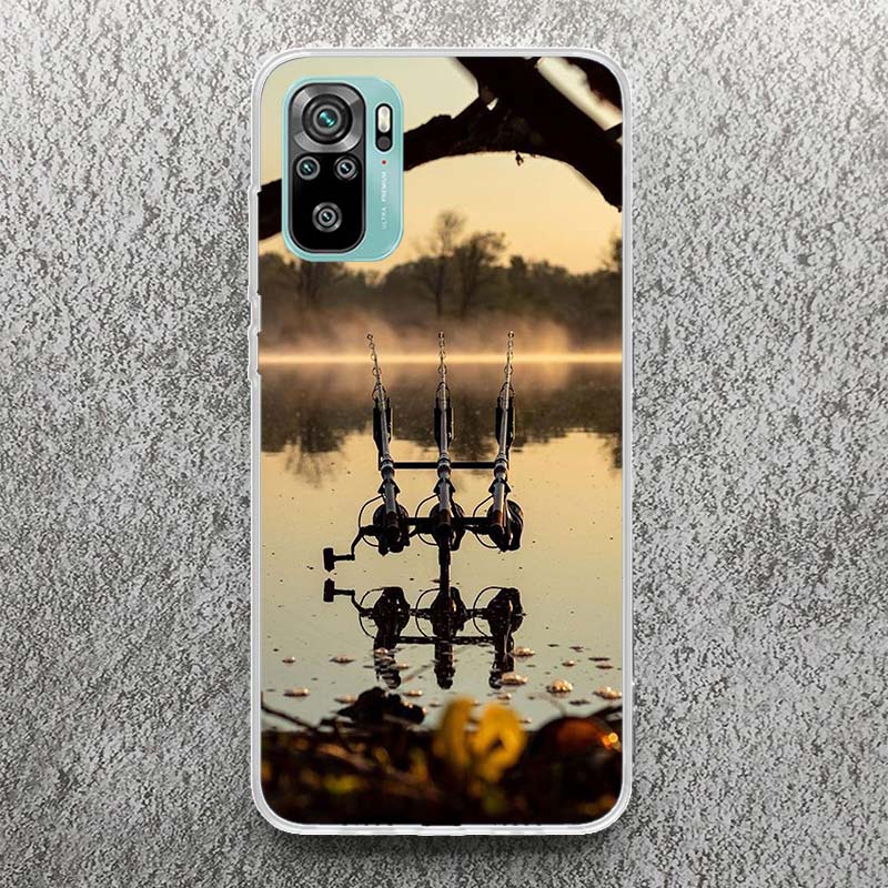 Carp Fish Fishing Rod Hook Print Soft Case for Xiaomi Redmi Note 14 13 12S 11S Phone Shell 10 Pro Plus 11E 11T 12 11 10S 5G Cove