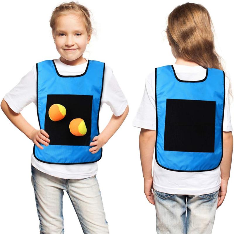 Children Sports Toys Sticky Ball Vests with Soft Balls Colorful Parent Child Exercise Outdoor Activity Game Dodgeball TMZ