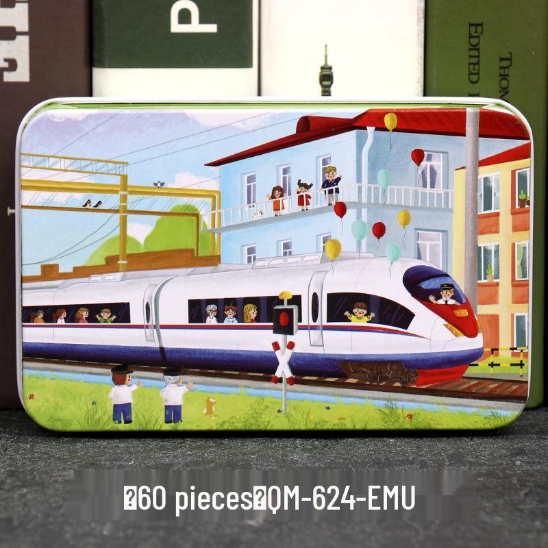 60-Piece Cartoon Puzzle Tin Box for Toddlers Aged 3-6 – Early Education and Intellectual Development Toy for Boys and Girls