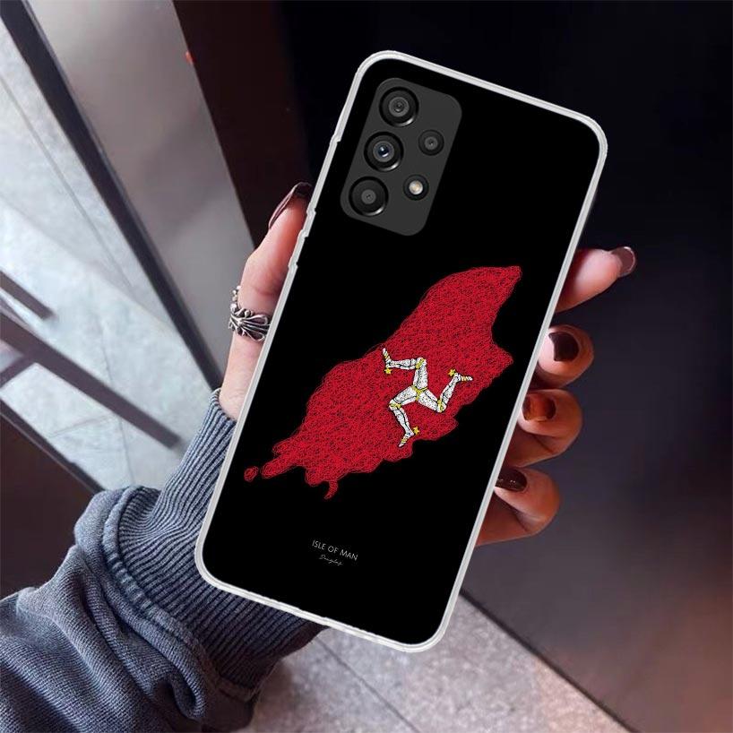 Isle of Man Coat of Arms Phone Case For Samsung Galaxy A12 A52S A42 A32 A22 A51 A50 Note 20 Ultra 10 S10 Plus A71 A70 A31 A30 A1