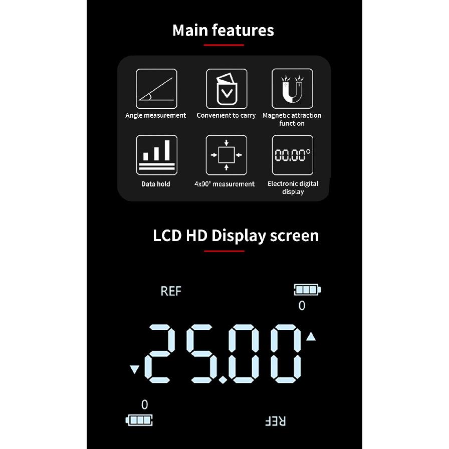 UNI-T Угломер LM320F LM320D Электронный уровень Магнитный инклинометр Цифровой транспортир LM320C Искатель угла Угломерная коробка