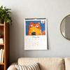 2026 Hand-Painted Cat Wall Calendar 12-Month Planner Feline Illustrations Thick Paper Calendar Gift for Pet Lovers