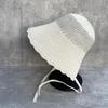 New summer loli wind light and thin rear split fisherman hat children fashion foreign gas hollow lace-up sunshade bucket hat