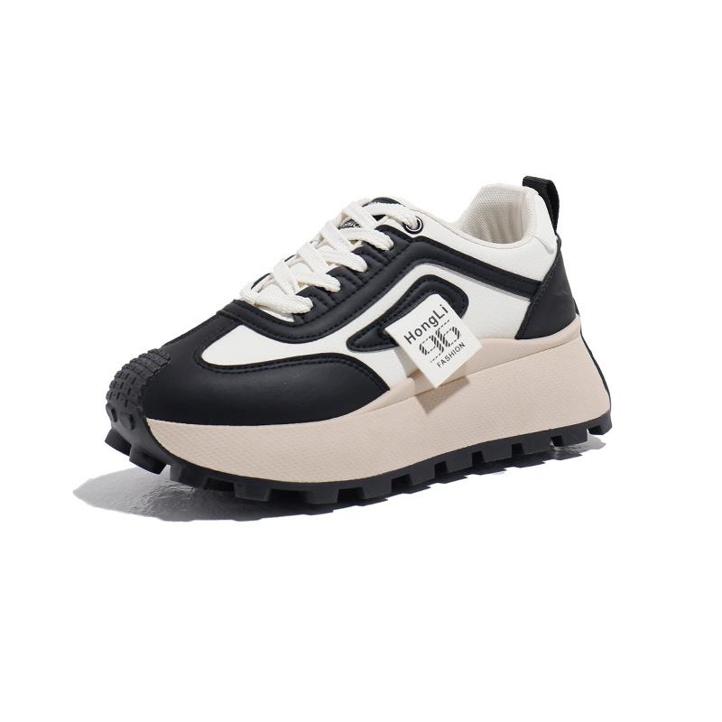 Ins Korean Version of the New Dad Shoes for Women 2025 Spring Student Running Sports Platform Heightening Casual Shoes HL875-1