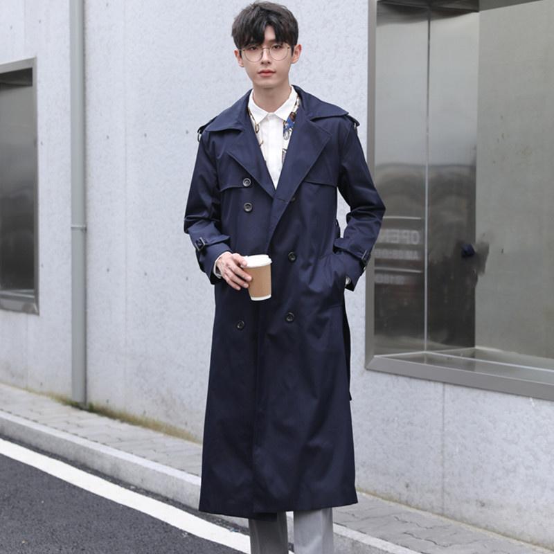 Мужской деловой длинный плащ для высоких мужчин, весенне-осенний двубортный мужской ветровка, пальто