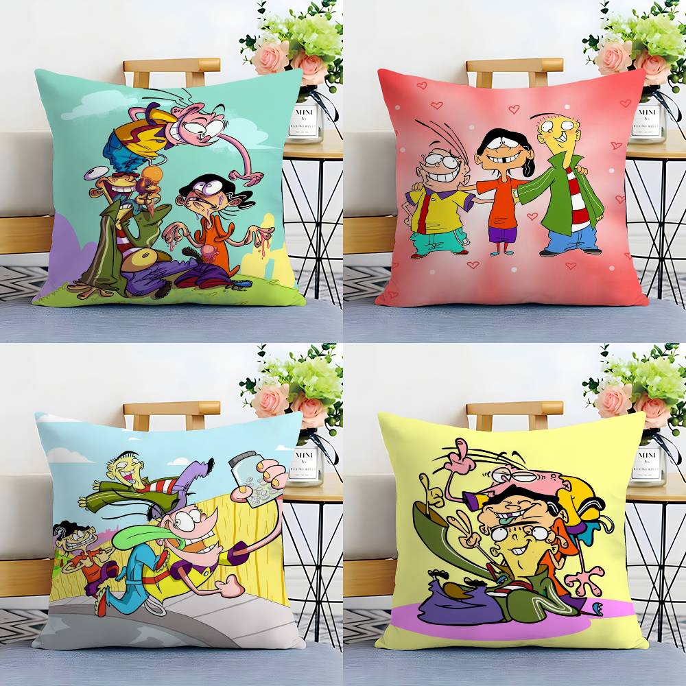 E-Эдд Эдд и Эдди Наволочка Плюшевая ткань Мягкая Двусторонняя печать Чехол для диванной подушки Наволочки
