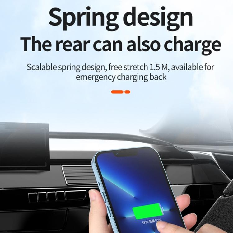 Спиральный USB C - USB C кабель, гибкая длина, PD60W, быстрая зарядка, передача данных для телефонов, планшетов, шнур питания, линия данных