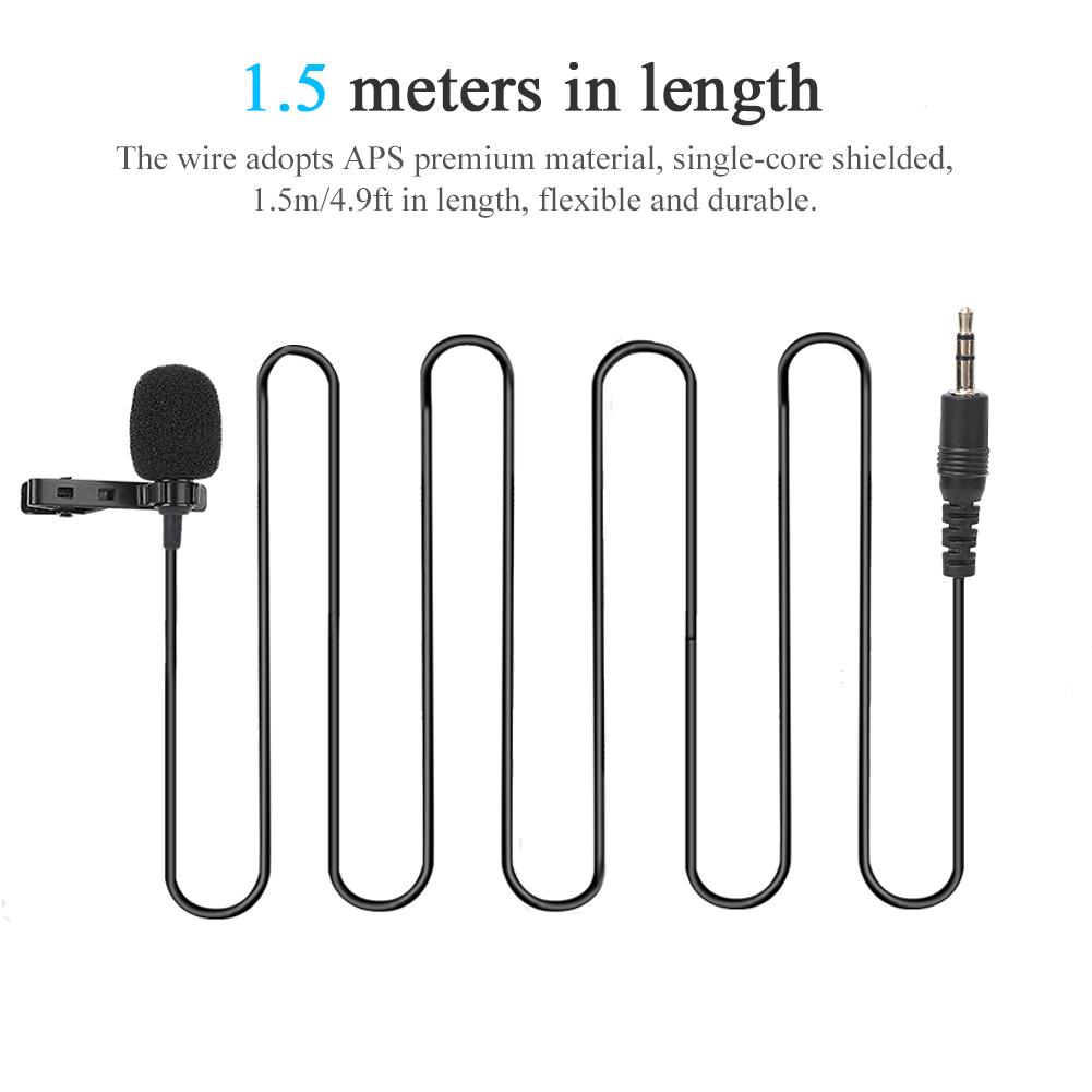 Mini Portable Microphone Condenser Clip On Lapel Mic for Mobile Phone Laptop Conference Interview