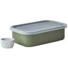 Nodahoro Rice Bran Pickle Komachi Refrigerator Storage Container with Lid and Water Drainer, Olive, Made In Japan