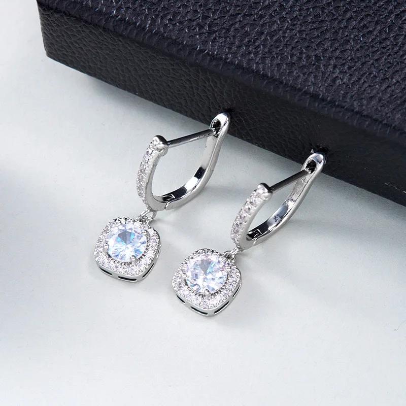 Wedding Sterling Eternity Earrings for Women, Sparkling Cubic Zirconia Elegant, Women's Accessories, Classic Jewelry