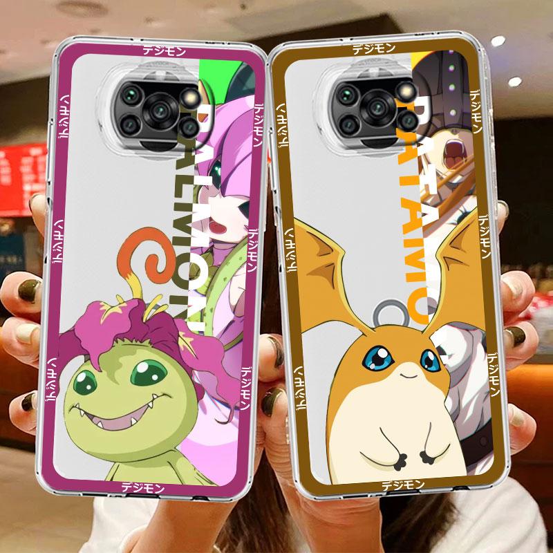 Милый прозрачный чехол Digimon для Xiaomi Mi Poco X3 NFC M3 Pro F3 F1 11 Lite 12 Redmi Note 10 9S 8 7 9, мягкий чехол для телефона