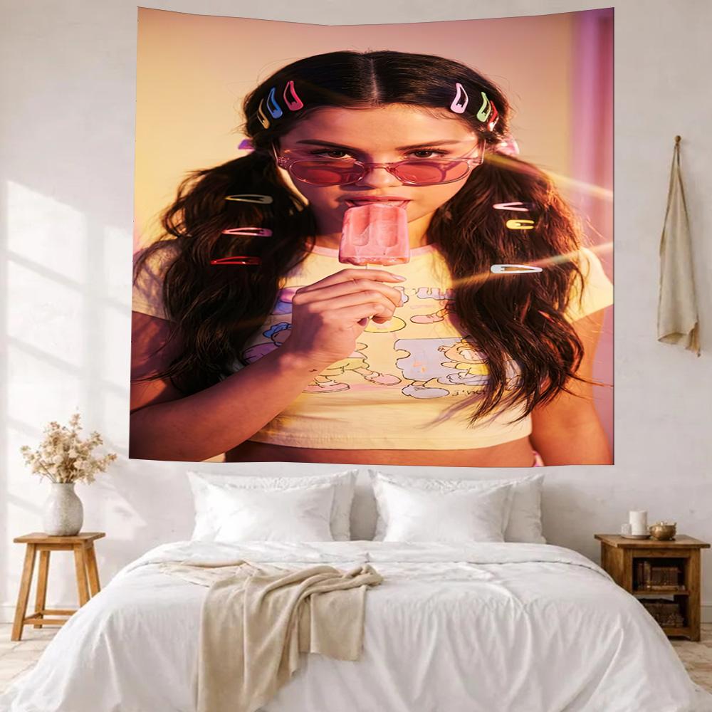 Selena Gomez1 Wall Decor Tapestry Art For Pet Memorial Birthdaywedding Party Backdrop Family Gift