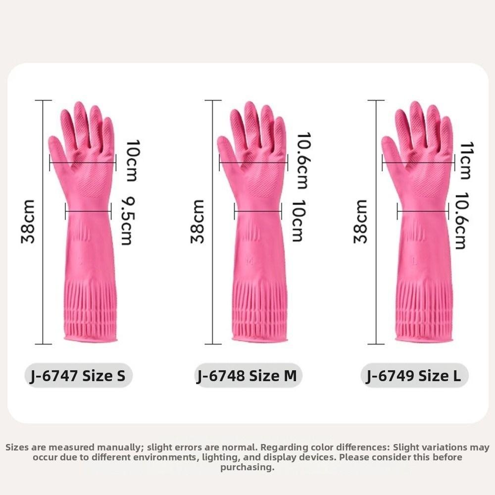 Pink Dishwashing Gloves Thickened Kitchen Gloves Durable Cleaning Gloves Household Cleaning