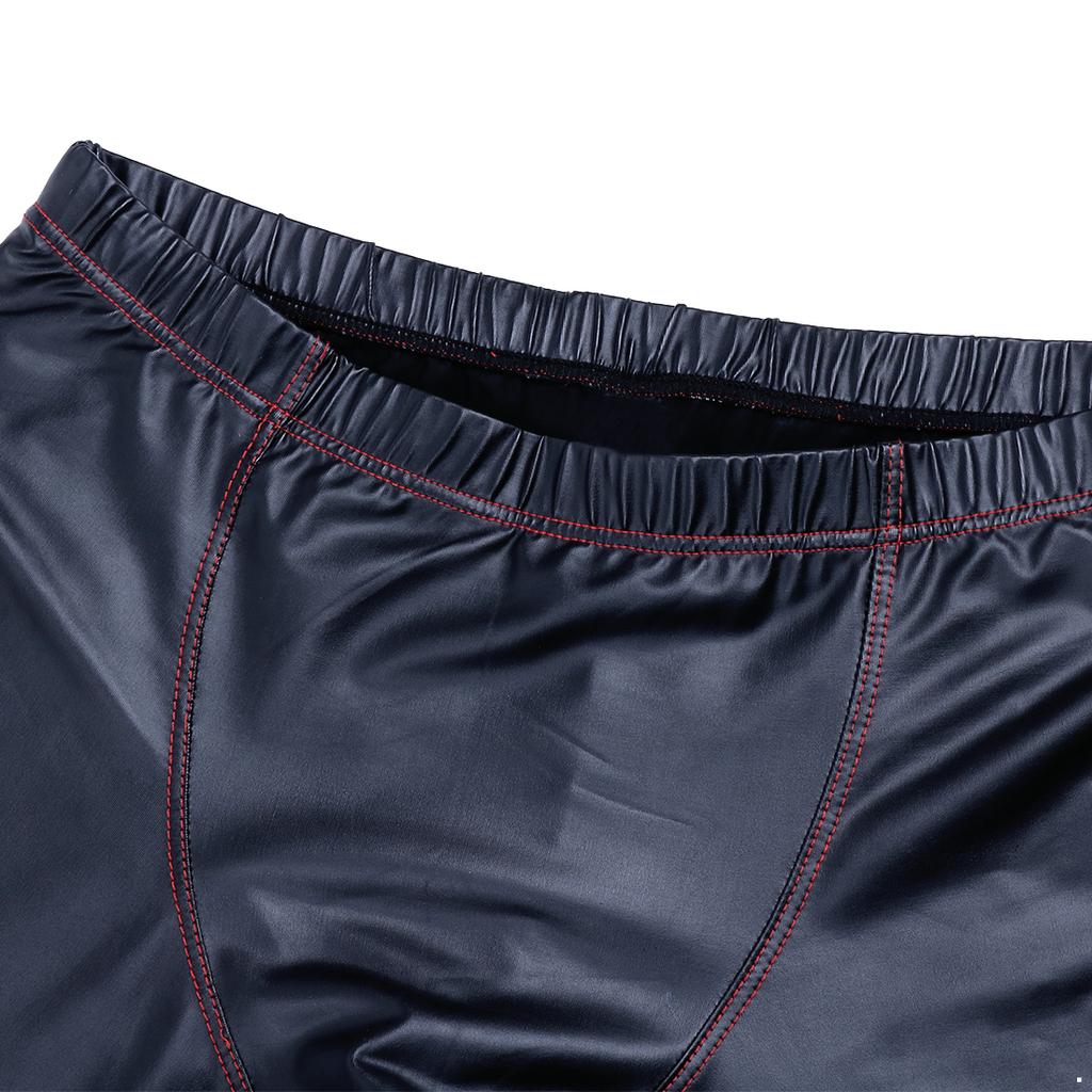 Спортивные мужские шорты-боксеры из искусственной кожи для фитнеса, спортивные штаны для тренировок