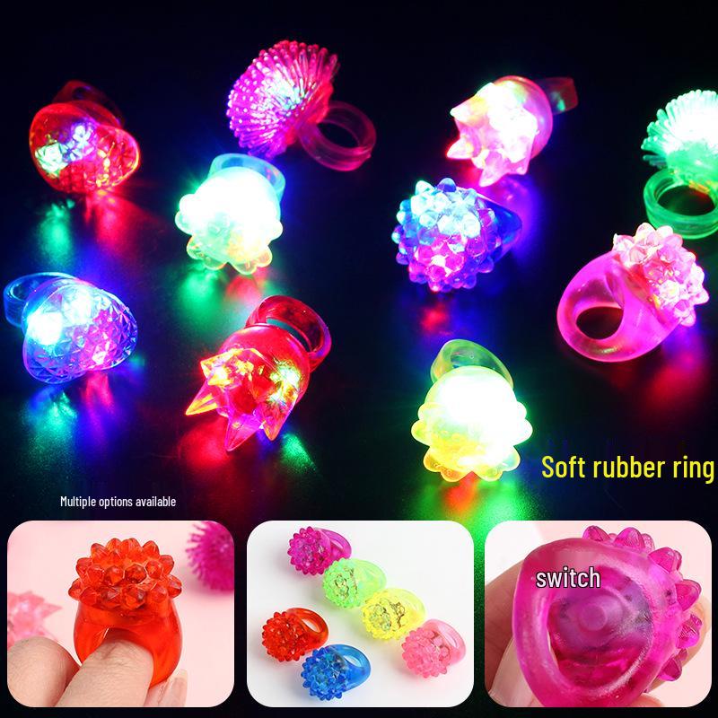 Glow Strawberry Ring LED Light Flashing Soft Rubber Toy