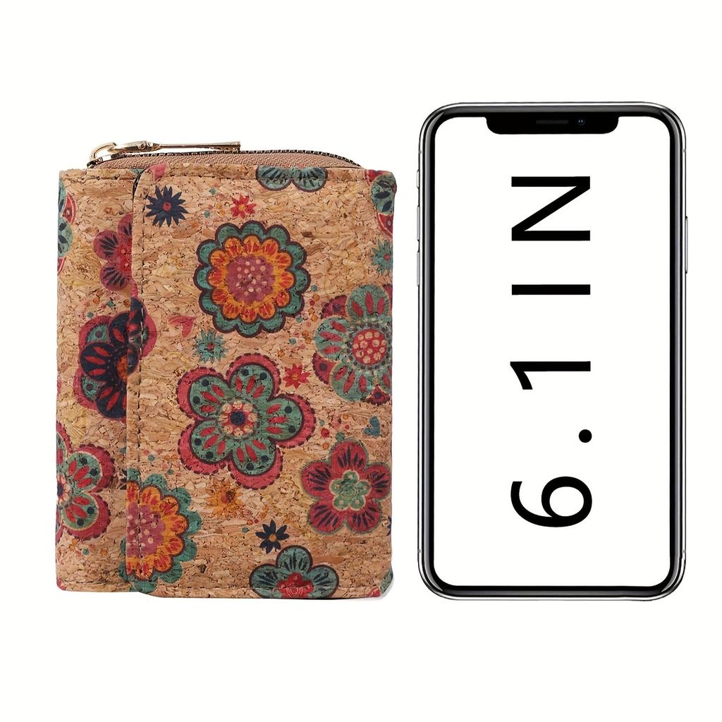 Ретро цветочный узор короткий кошелек этнический стиль клатч сумка для мобильного телефона складной кошелек для монет с отделениями для карт KTY