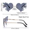 Unique Costume Party Favor Heart Glasses Rimless Sunglasses Sunglasses for Women Heart Sunglasses