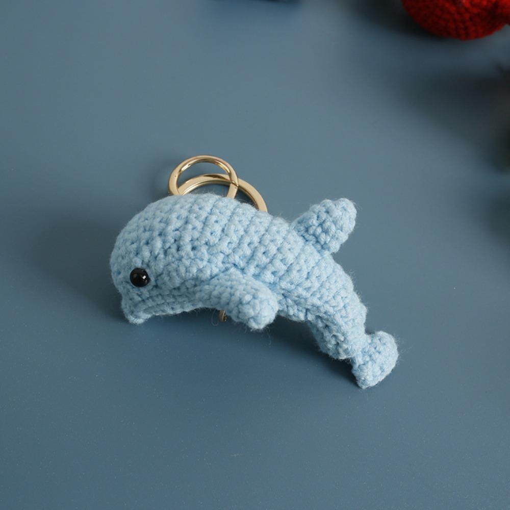 Игрушка-животное Крючком Брелок Ручная работа Крючком Акула Кукла Модные Вязаные Брелки Рюкзак