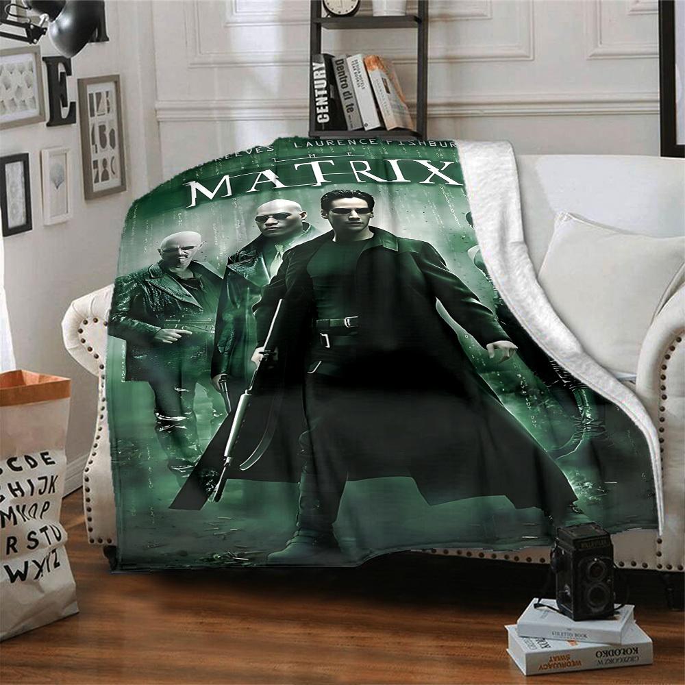 1pc Matrix Keanu Reeves Flannel Blanket Soft Warm Throw for Home, Office, Travel, All-Season Cozy Bedding GiftL1156