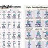 Dumbbell Workout for Weak Muscles 2 Pcs 28 Days Light Strength Exercise Poster Women 60+, Home Guide Gym Fitness Training Guide, Full Body Chart Wall