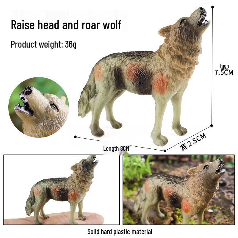 Children's Wild Animal Forest Wolf Toy - Lying Wolf Figurine for Car Decoration