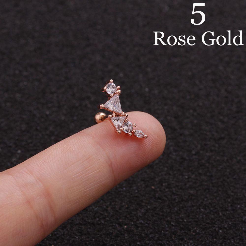 Body Jewelry Cz Zircon Star Leaves Cartilage Ear Stud Helix Tragus Piercing Earring Stainless Steel