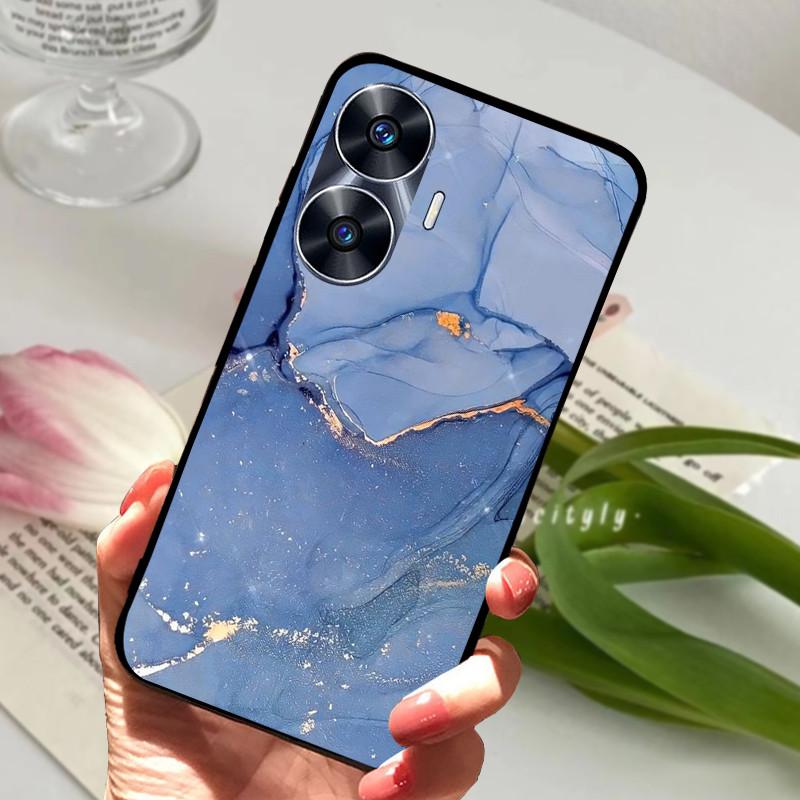 Для Realme C55 Чехол Крутой Черный Мягкий Силикон ТПУ Бампер Защитный Чехол Для Телефона Для OPPO Realme C55 C 55 Чехол Fundas Оболочка Coque