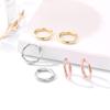 S925 Sterling Silver Women's Twisted Circle Ear Cuffs, Geometric Irregular Earrings
