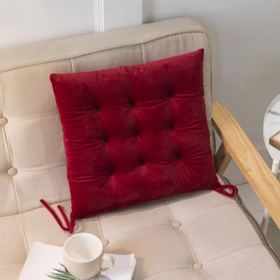 Подушка на сиденье Кристальный бархат Ткань Утолщенная Высокоэластичная Губка Подушка для комфорта при длительном сидении Противоскользящий дизайн Однотонная Подушка для стула