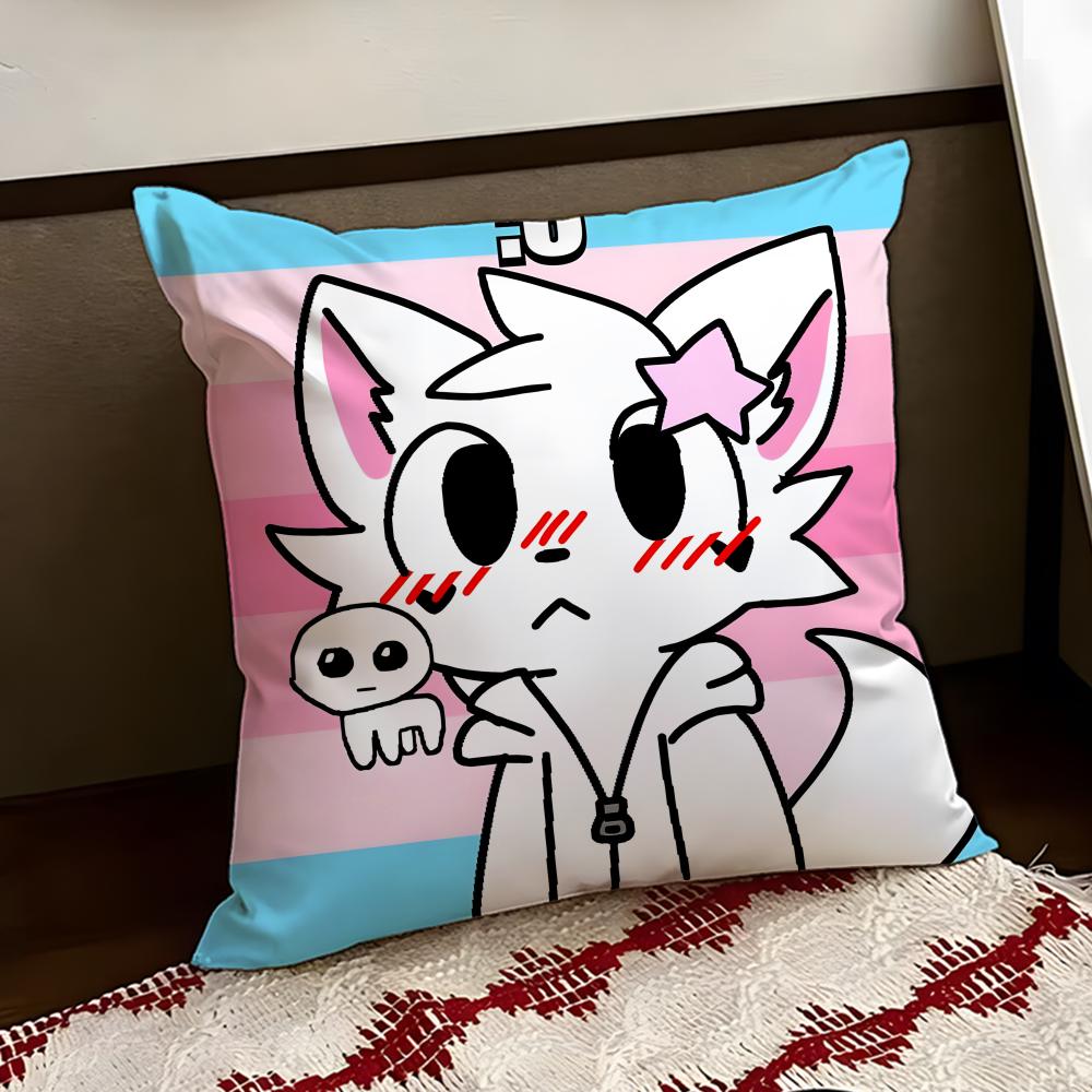 Cartoon FFurry Ffandom Cushion Cover Reversible Soft Durable Pillow Cover Home Car MultiScene Use for Daily Comfort