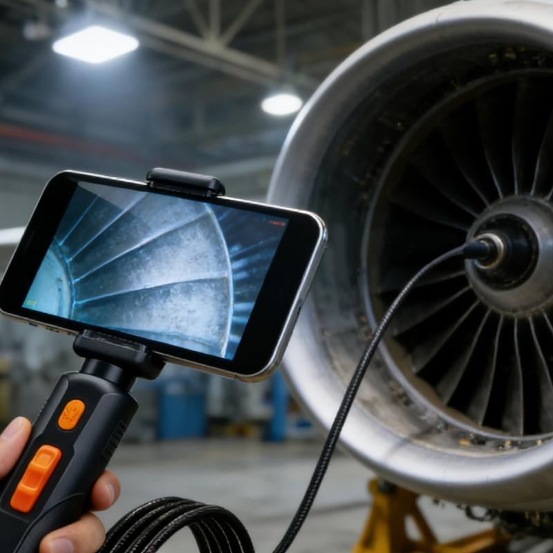 Flexible Industrial Borescope With 6 Customizable LED radiances And 210 Degree Reverse Curving For Narrow Areas