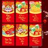 6 шт./набор Красный конверт на Китайский Новый год Подарочный пакет для денег Праздник Весны Красный карман Хунбао Мешок с счастливыми деньгами Новый год по китайскому календарю 2026