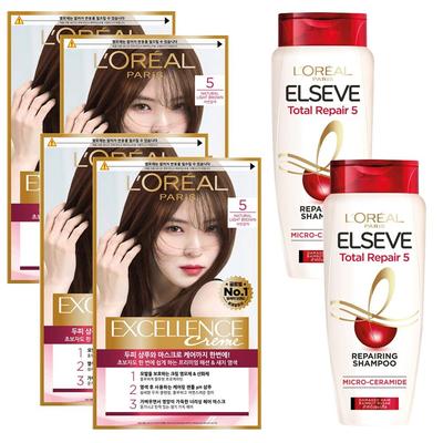 Крем-краска для волос L'Oréal Paris Excellence Нет. 5 2 шт + Шампунь 155 мл специальный набор, 2 набора