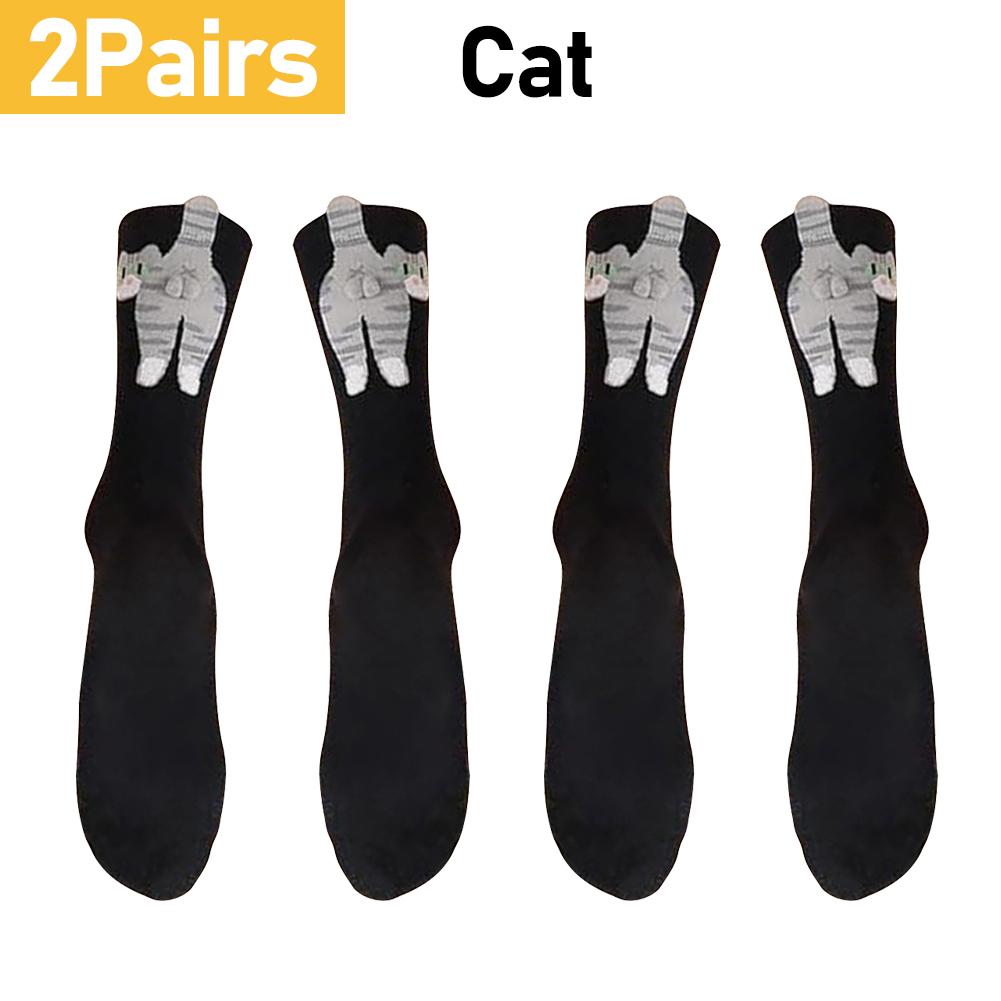 1/2 пары Мультяшные Милые Носки из хлопка с рисунком собаки/кошки Лолита Вязаные носки Женские Девичьи Носки средней длины Носки для сна с принтом питомца Напольные носки