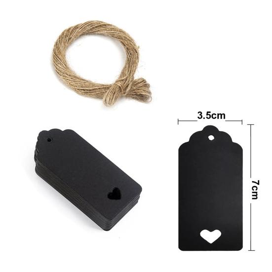 100Pcs Gift Tag with 20m Jute Twine Round/Heart/Rectangle Shaped Blank Design DIY Thick Wedding Thanksgiving Christmas Craft Tag Party Favors