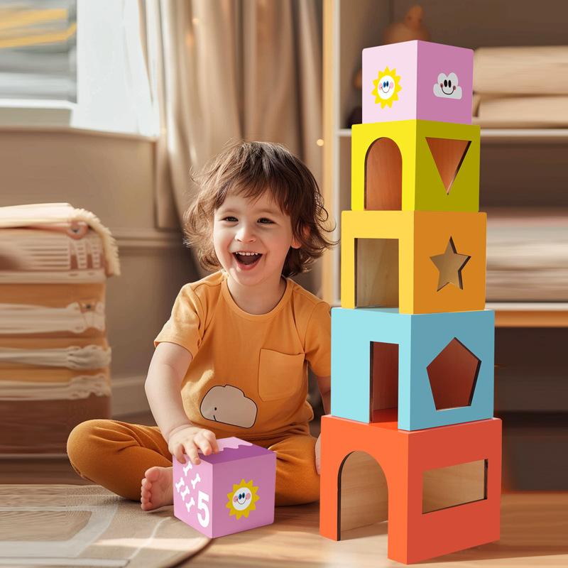Wooden Children'S Puzzle Early Education Puzzle Advanced Set Box Game Thinking Training Exercise Hand-Eye Coordination Toy