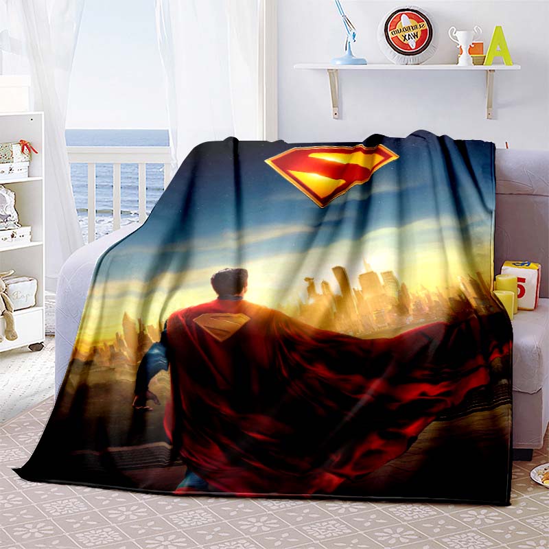 High-definition Superman Flannel Blanket, Lightweight and Breathable Polyester Blanket - Q