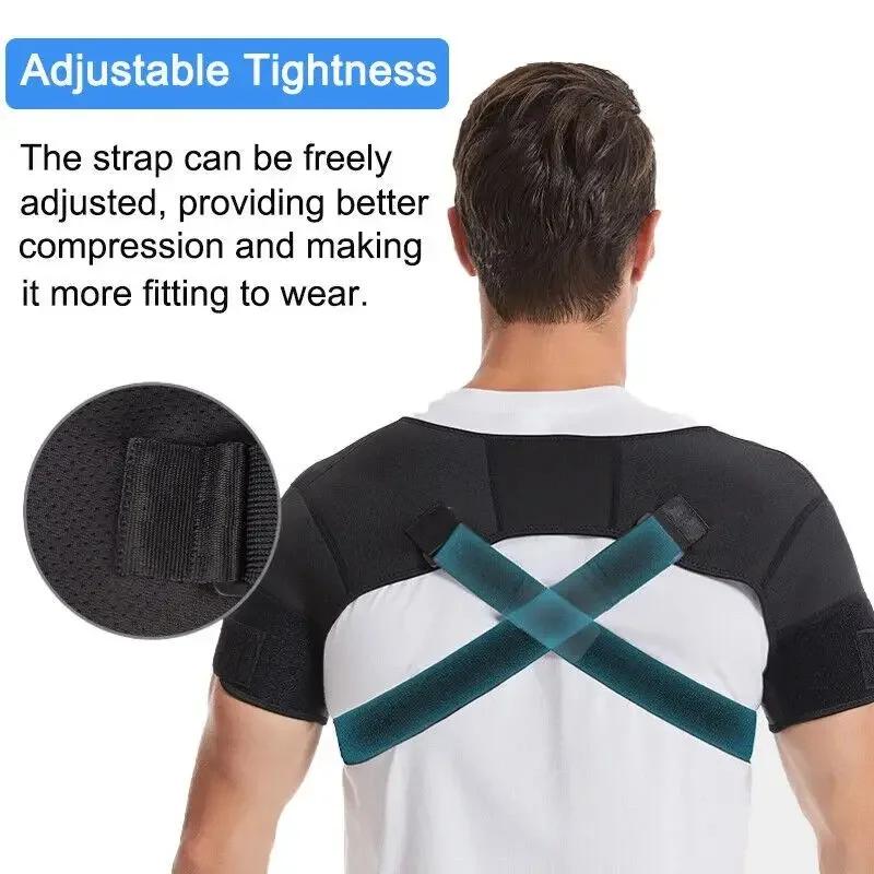 Adjustable Double Shoulder Area Support Belt Suitable For Back Pain Relief Sports Compression Strap Cross Bandage Stabilizer