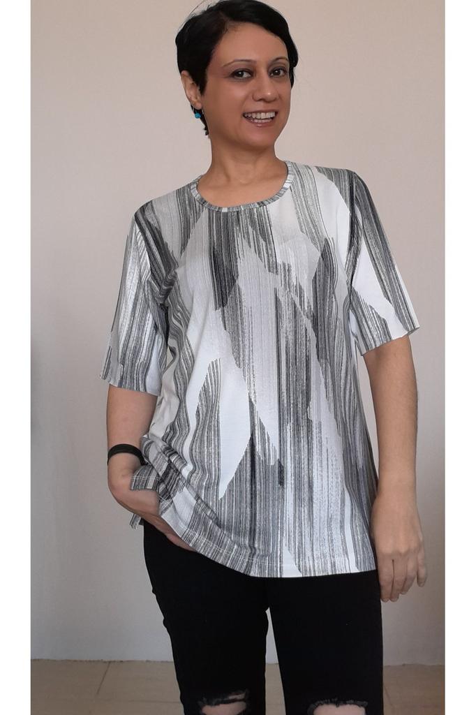 Женская стильная футболка большого размера с круглым вырезом, белая, черная, с рисунком, футболка из чесаного хлопка и вискозы