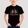 Summer Round Neck 3D Christmas Themed Printed Top Fashionable Casual Short Sleeved Children's Boy T-shirts