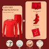 JingJingRS Мужской подарочный набор термобелья на удачу красного цвета