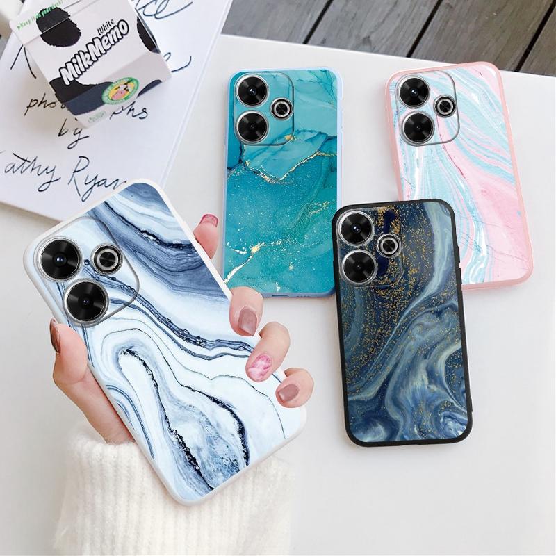 Fashion Marble Soft Silicone Case For Samsung A55 A35 M35 M34 Xiaomi Redmi Note 13 Pro 13C iPhone Huawei Honor 200 Camera Protective Shockproof Cover