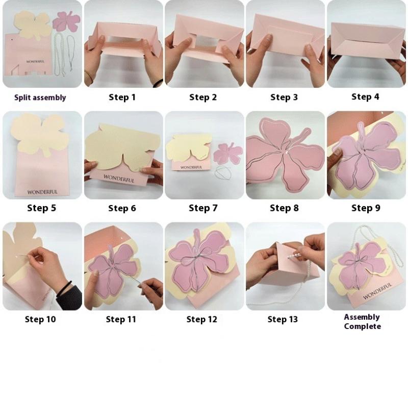 1 шт. Портативная цветочная корзина, упаковка для роз, подарочная коробка для свадьбы, дня рождения, рождественской вечеринки, букета цветов, декора