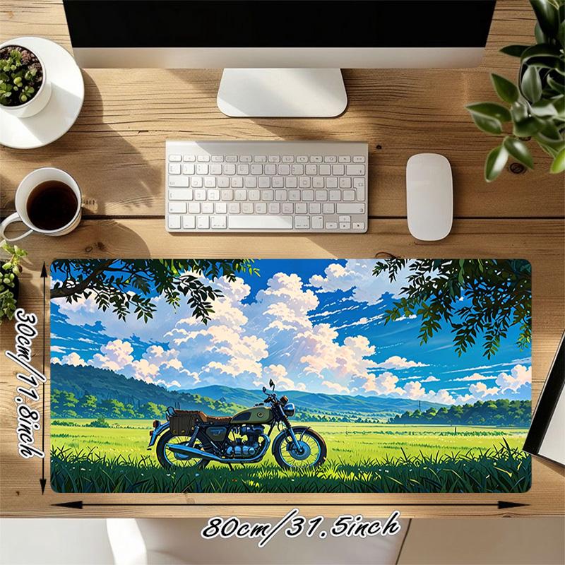 Motorcycle Landscape Xl Gaming Mouse Pad Nonslip Rubber Base Stitched Edge Waterproof Desk Mat For Pc Laptop Gamer Office Computer Accessories C929397