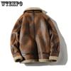 Зимняя мужская куртка большого размера Air Force Fur One Padded с утолщенными лацканами из кожи для мотоцикла