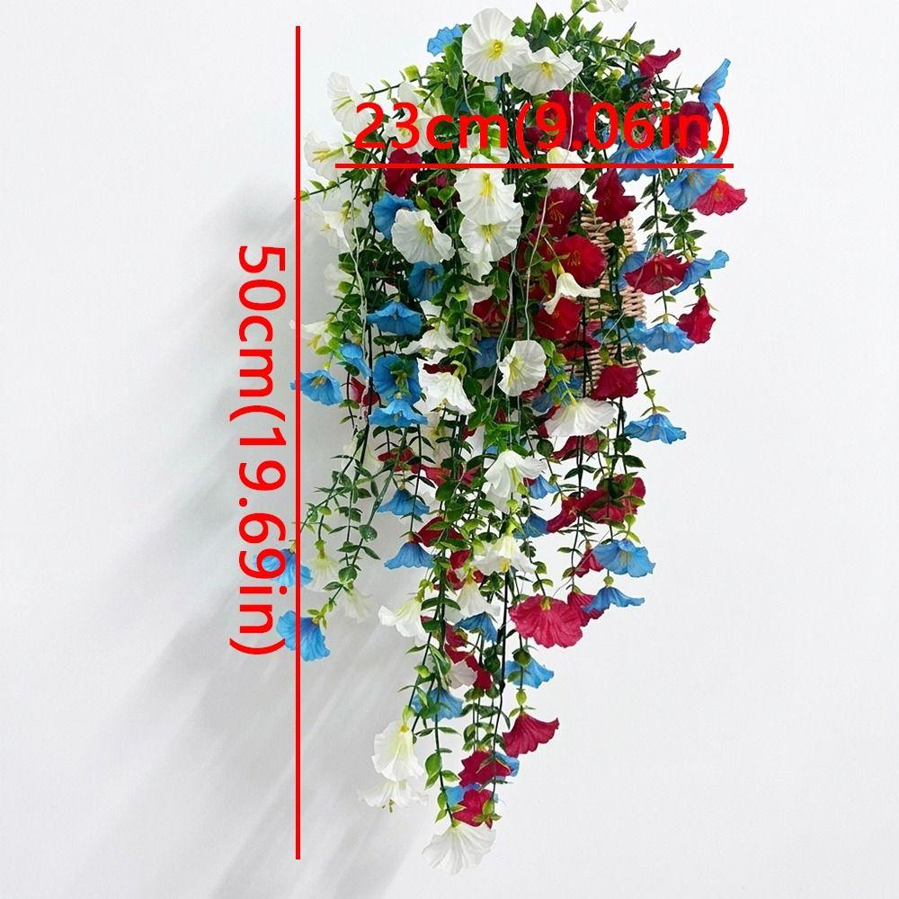 Colorful Artificial Morning Glory Flowers Plastic Morning Glory Branch Green Plants  Living Room