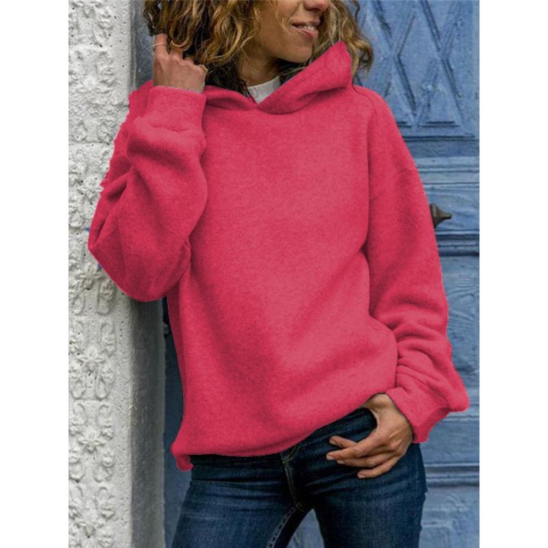 YYFS Женские модные повседневные однотонные худи и свитшоты с капюшоном и длинными рукавами с принтом