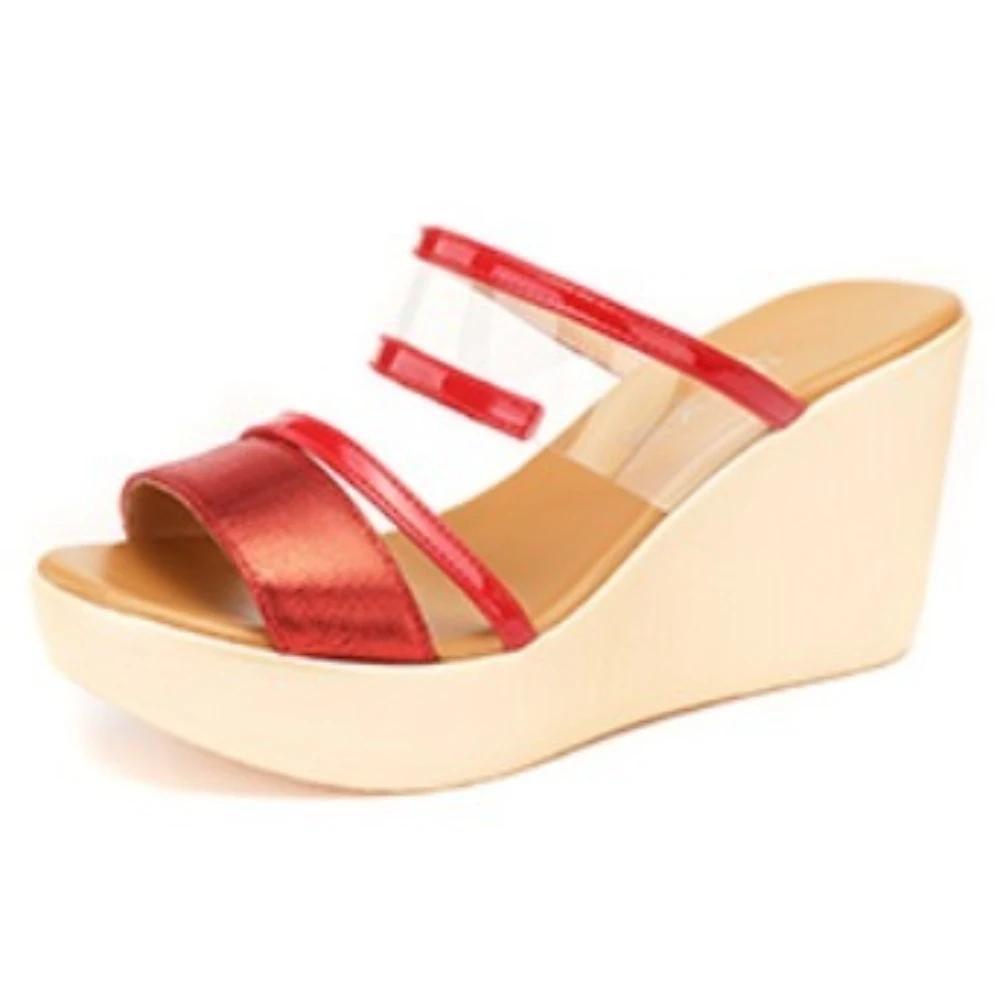 Летние тапочки женские туфли на танкетке на платформе для женщин туфли на высоком каблуке женские босоножки тапочки женская обувь Zapatos De Mujer