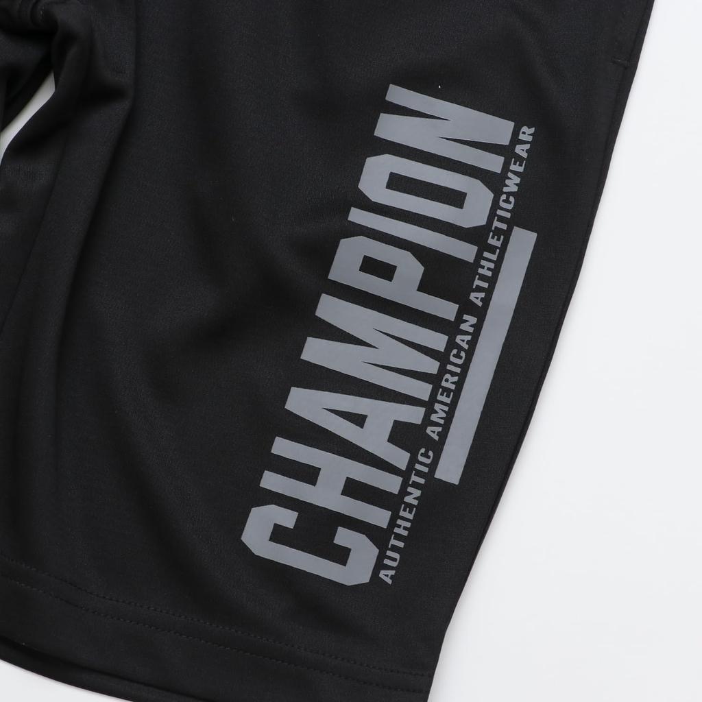 Комплект спортивного костюма Champion с коротким рукавом и круглым вырезом, с резиновым и базовым спортивным детским (Набор из 2 предметов) Быстросохнущий принт, футболка шорты, CK-BSW03-090-130